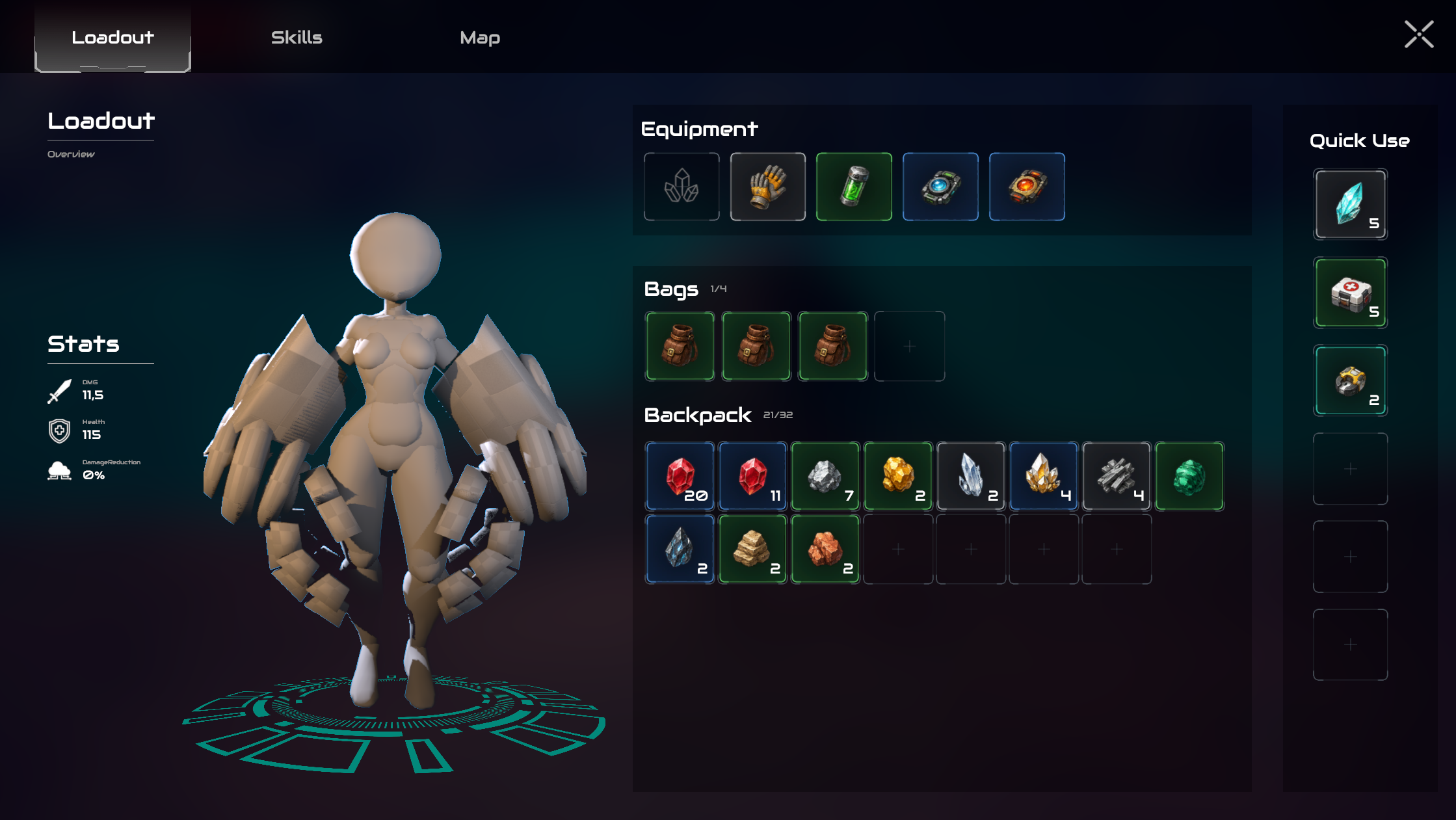 Crystal Ocean inventory UI